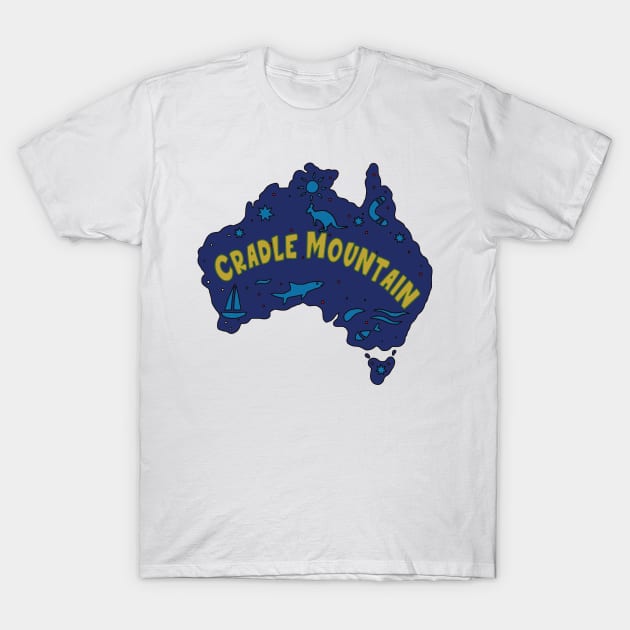 AUSSIE MAP CRADLE MOUNTAIN T-Shirt by elsa-HD